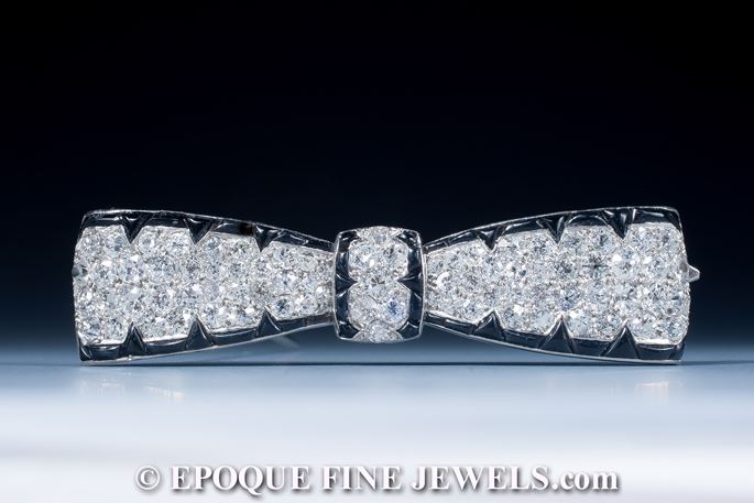A very fine Art Deco onyx and diamond brooch | MasterArt